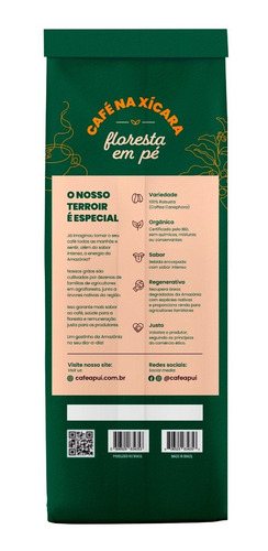 Imagem 3 de 9 de Kit C/ 4 Pacotes 250g - Café Apuí Orgânico Torrado E Moído