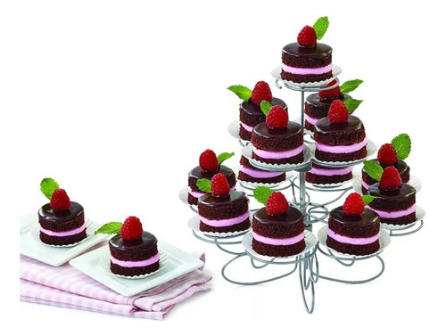 Stand Porta Cupcake Postres Metálico Soporte 13 Piezas