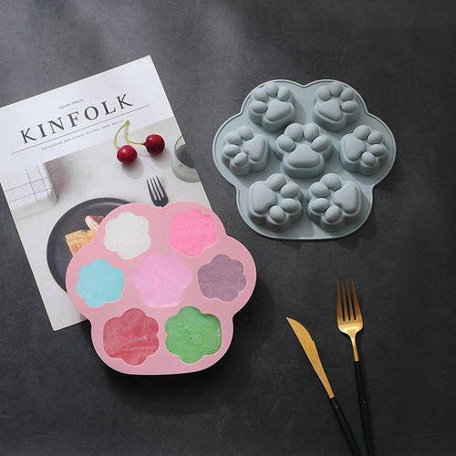 Molde Silicona 7 Garritas Huellas - Repostería Jabones Velas Color Sorpresa