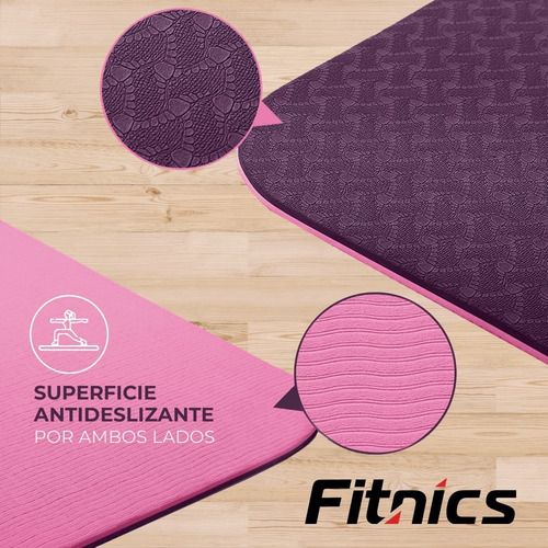 Imagen 3 de 8 de Mat Yoga Colchoneta Tapete Ejercicio 6mm Bolso+correa +guías