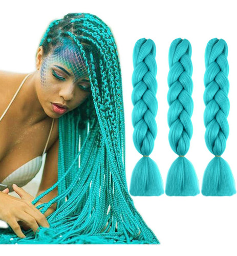 Extensiones De Cabello De Trenzas Gigantes, 3 Piezas, Color