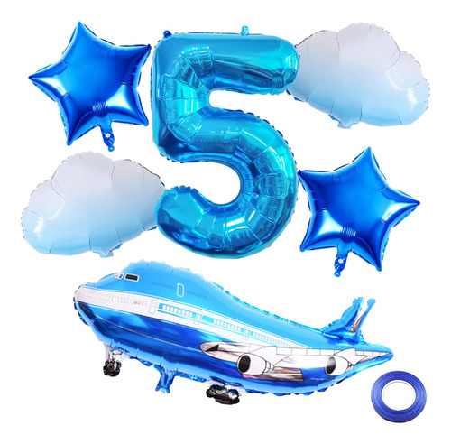 Weenkeey 5th Airplane Birthday Globos Aviones Globos De 5º C