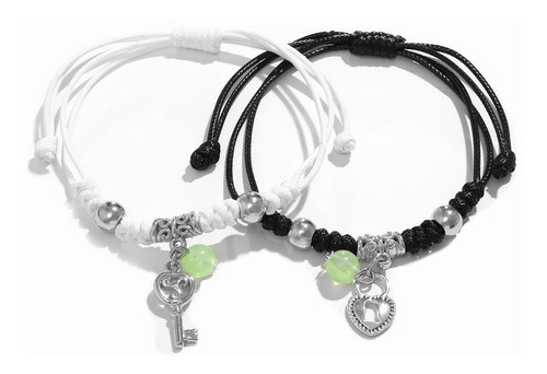 Pulsera De La Pareja Luminosa 2pc Corazón Regalos De Pareja