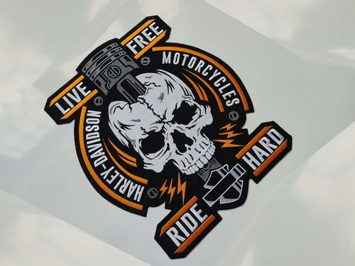 Parche Bordado Live Free Ride Hard Harley Davidson Motorcycl