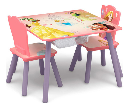 Set De Mesa Y Sillas Para Niños Pequeños Disney Princesas Dc Rosa