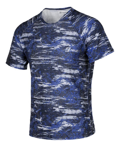 Reusch Remera Hombre - Dry Fit Estampada Azul