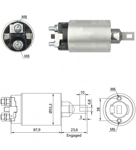 Solenoide Zm 896 - Mitsubishi Canter 24v