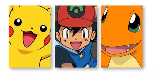 Quadro Decorativo Desenho Jogos Pokémon Decorar