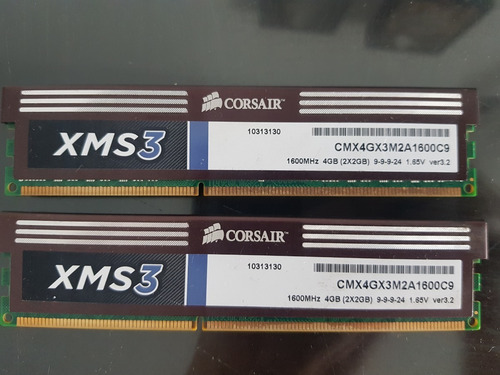 Imagem 1 de 3 de Memórias Ram Corsair (2x2gb) 4gb Xms3