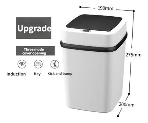 Lixeira Elétrica De 13l Com Sensor Automático Impermeável