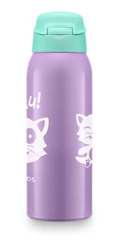 Imagen 1 de 4 de Vaso Térmico Lila Con Pajita Para Niños Multikids Bb1106