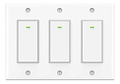 Smart Light Switch 3 Gang Alexa Smart Switch 2.4ghz Wifi Lig