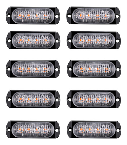 Kit 10 Strobo Automotivo Led Viatura Caminhão Branco Amarelo