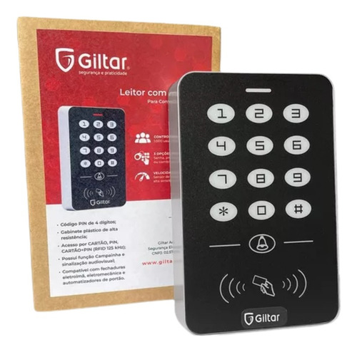 Controle De Acesso Com Teclado Leitor Rfid - Giltar