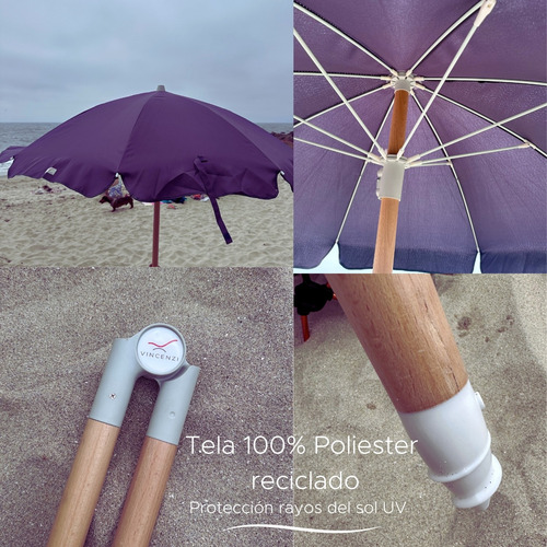 Quitasol Con Filtro Uv Sombrilla De Playa O Terraza Vincenzi