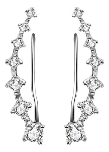 Ear Cuffs De Plata De Ley 925 Con 7 Piedras Cz