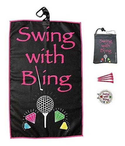 Risita Golf Par 3 - Toalla De Golf, Tee Bolsa Con 4 Tees, Y 