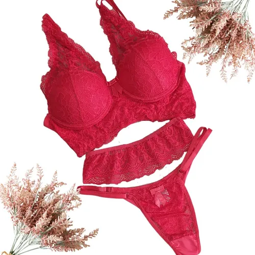 Nualge Fashion Conjunto de Lingerie Sexy Sensual Atacado Moda Intima