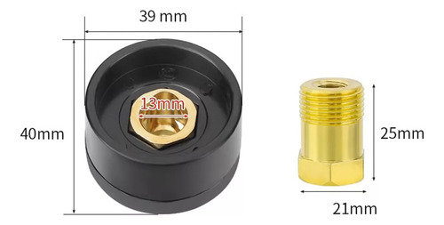 Conector Inversora De Solda 13mm Kit 2 Machos 2 Fêmeas