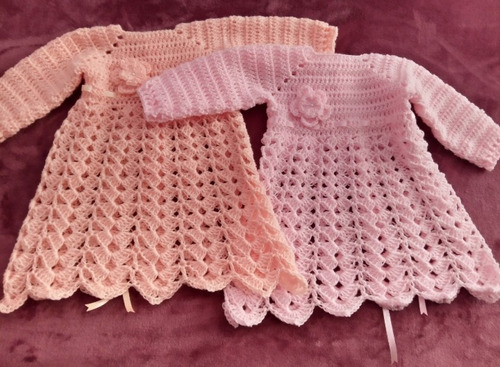 Vestido Bb M/larga Lana Crochet
