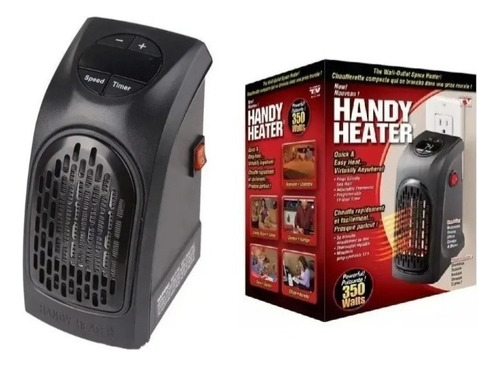 Calefactor Ambiental Portatil Invierno 400w Color Negro