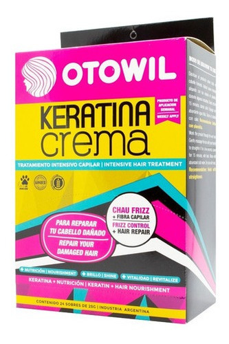 Otowil Keratina Crema Máscara Antifrizz Nutritiva Sobre 25g