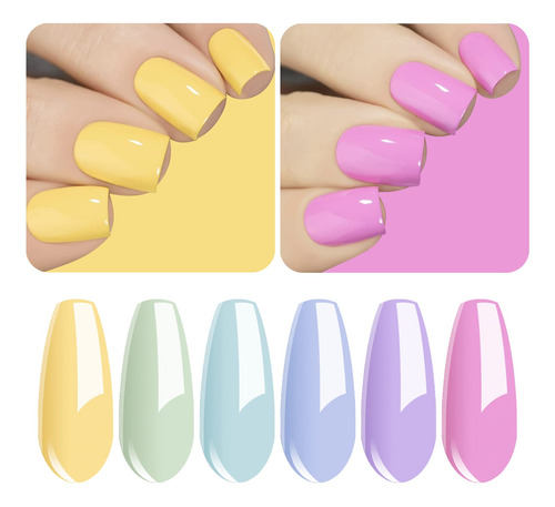 Vishine Kit De Esmalte De Unas De Gel, Coleccion Spring Crem