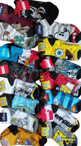 100 Pares, Calcetines De Licencia Original, Caricaturas 