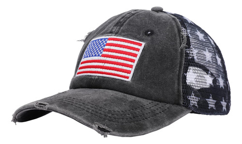 Gorra De Béisbol Con La Bandera Americana De Whaline, Sombre