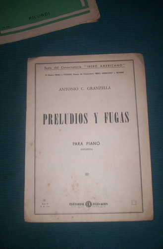 Partitura Para Piano Preludios Y Fugas De Antonio Granzella