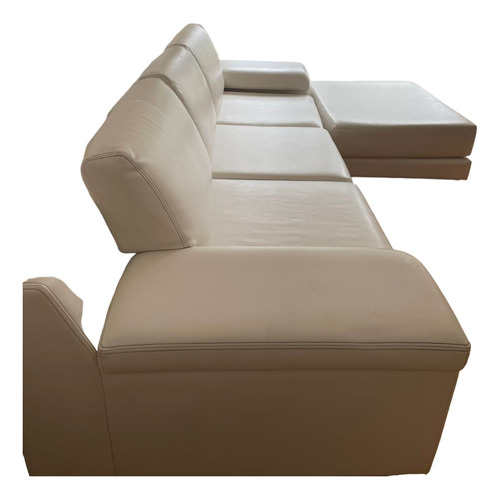 Sillón Simil Cuero Blanco 3 Cuerpos 2,80 * 1 Prof 73 Altura