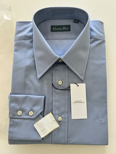 Camisa Christian Dior Manga Larga Formal Oficina Logo Bordad
