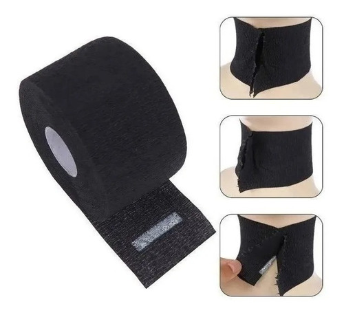 Papel Cuellero Desechable Elástico Barbería - Negro