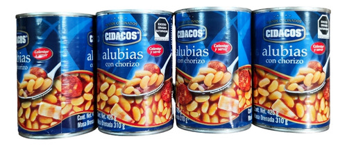 Alubias Con Chorizo Cidacos (4 Latas) 