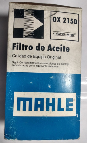Imagem 7 de 8 de Filtro Do Oleo Mahle Gm A10,c10,c14,a20 Ox 215d