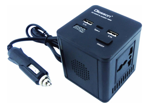 Inversor De Voltaje Olesson 12 V 2 Usb Mas 1 Tipo C A 150 W