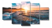 Comprar Quadros Decorativos Mosaico Mdf Por Do Sol Ao Mar Agua Cor N