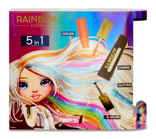 Imagen 6 de 6 de Set De Juego Para Niñas Rainbow High Hair Studio