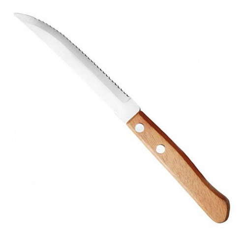 Juego de cuchillos de mesa de acero inoxidable de 12 piezas, mango de madera, 21 cm, otros colores