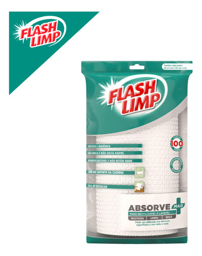 Pano Absorve + 100 Pçs Semidescartável Para Limpeza Flp2718