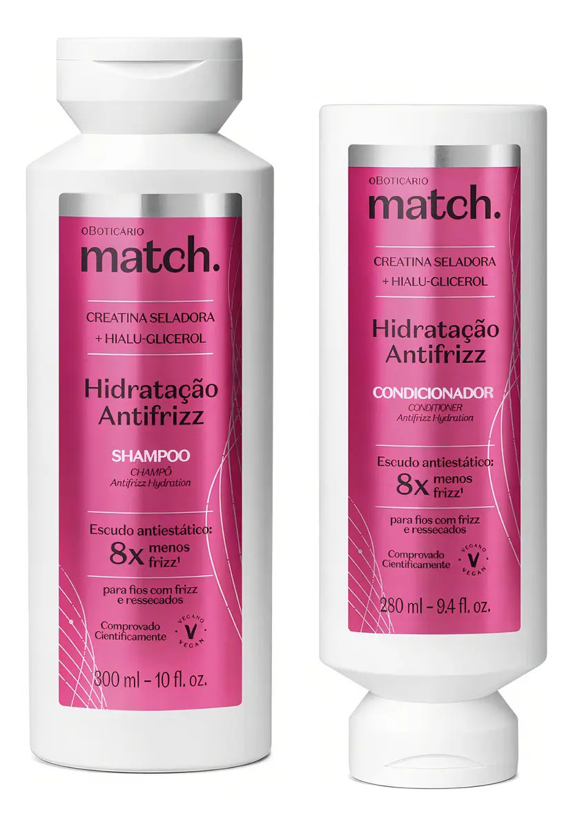 Combo Match Hidratação Antifrizz Shampoo 300ml + Condicionador 280ml O Boticário