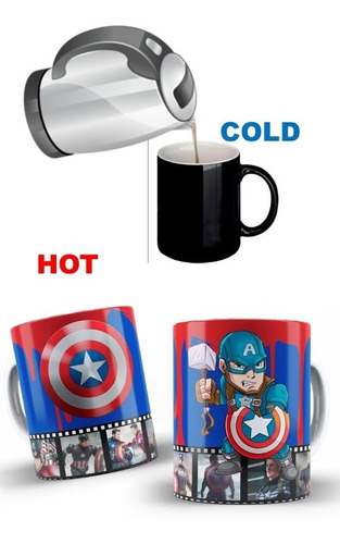 Mug Magico Vaso Capitan America Cambia De Color