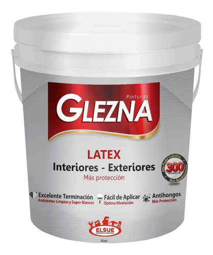 Pintura Glezna Latex 18l Int- Ext Antihongos 300mt2 E-gratis