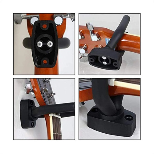 Soporte Para Guitara, Bajo, Ukelele, Cuatro De Muro O Pared Color Negro