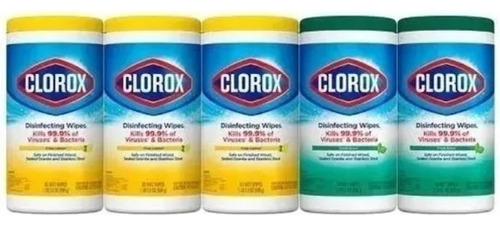Toallitas Desinfectantes Clorox 5 Botes Con 85 Pzas Cada Uno