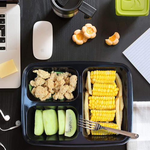 Enther 36oz Meal Prep Containers 20 Pack 3 Compartments W...