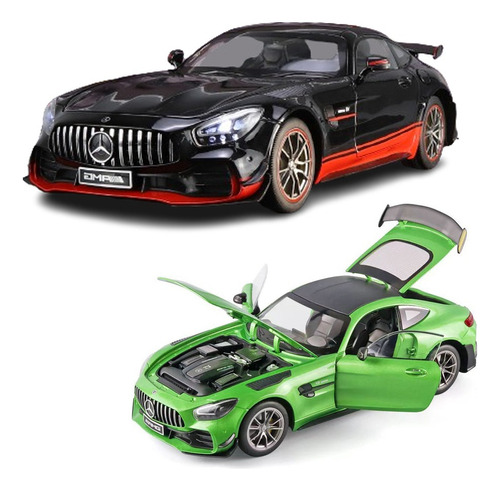 E Coche Miniatura De Metal Mercedes Benz Amg Gtr Black E