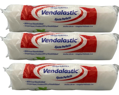 Vendas Elásticas Vendalastic Gasa 20cm X 5m Pack Con 12 Pzas