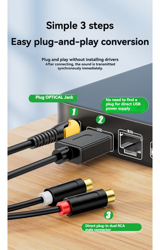 Proyector De Cable De Conversión De Audio Óptico Digital A 2