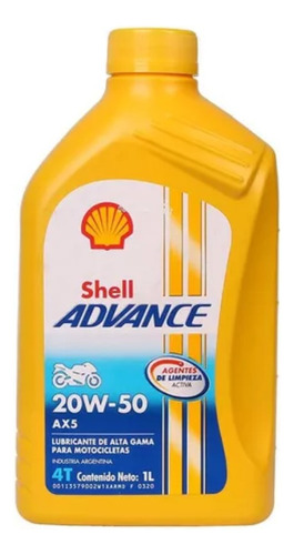 Aceite Shell 20w50 4t Advance Ax5 Mineral 1 L